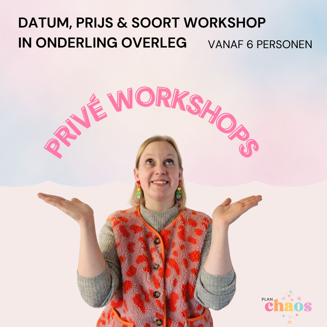 Privé workshops voor verenigingen, vrijgezellen, teambuildings, ...
